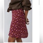 Free People IRL Plum Combo Floral Flutter Skirt Size 6 NWT Retail $60 Photo 1