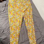 LuLaRoe Yellow Floral Leggings Photo 4
