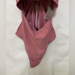 Gymshark Cutout One Piece Swimsuit Mauve Strappy Tie Open Back Size Medium Photo 2
