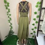 Elegant Olive Green Halter Dress New Size M Photo 13