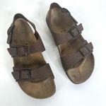 Birkenstock Birki’s  Brown Leather Strappy Buckle Sandals Size 42 US 11 Photo 1
