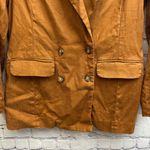 Evereve Alexa Double Breasted Linen Blend Blazer Burnt Orange Size Small Photo 2