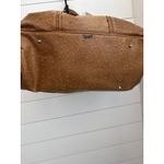 Guess Vintage 80s Large Ostrich Embossed Satchel Handbag Brown Large Lock Detail Photo 2