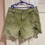 BDG  Olive Distressed Denim Shorts Photo 0