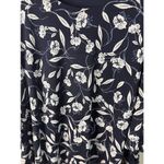 Tahari  Women's Navy Floral Print Bat Wing Blouse Size XL Photo 1