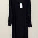 Universal Standard  Foundation black ribbed long sleeve square midi dress NEW 12 Photo 0