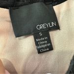 Anthropologie  Greylin Black Textured Top with Pink Lace Hem Size S Photo 6