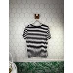 Evereve  Black and White Striped Women's T-Shirt with Heart Detail - Size - Small Photo 3