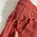 Athleta Retreat Orange 100% Linen Jogger Pants Elastic Waist Drawstring Size 12 Photo 7