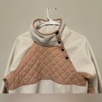 Abercrombie & Fitch  Asymmetrical Snap Fleece Pullover White Blush Pink Size M Photo 1