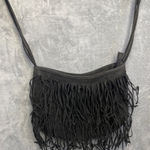 BAM FOREVER Black Suede Fringe Crossbody Bag Small Boho Festival Purse Photo 0