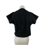 Anthropologie  Maeve Women's Black Faux Wrap Short Sleeve T Shirt Blouse Top Sz L Photo 1