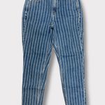 American Eagle Pinstriped mom jean 0 regular Blue Size 00 Photo 0