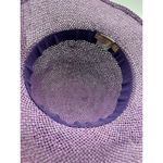 Inverni Hat Purple Raffia Flower Trim Sun Beach Garden Party Floppy Italy Photo 5