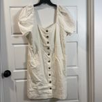 Madewell  Linen-Cotton Puff-Sleeve Mini Dress Size 14 NWT Photo 5