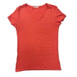 Marine layer Large Striped V-Neck Boyfriend T-Shirt Red Short Sleeve Casual Top Photo 7