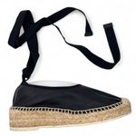 Hereu Caprala Espadrilles 35/ 5 Spanish leather Removeable Ankle Strap Flats New Black Photo 0