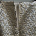 J.Crew  Collection Metallic Gold and Silver Chevron Print  Pencil Skirt Size 8 Photo 6