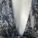 Sky Snake Print Silk Halter Tie Dress Snake Rhinestone Empire Waist, Sz L Size L Photo 14