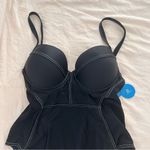 Cupshe  Black Ivory Contrast Stitched push up Plus Size One Piece Swimsuit Photo 4