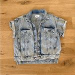 frame denim - Short Sleeve Stagger Jacket in Blue Photo 0