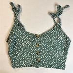 Rip Curl Sleeveless Womens Crop Top Green White Ruched Back Button Front Size Sm Photo 0