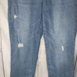 Nicole Miller  Nomad Super High Rise Straight Blue Distressed Jeans Photo 3