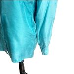 Partners Women’s Vintage 100% Silk Shirt Teal Long Sleeve Shoulder Pads Small Blue Photo 4