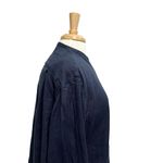 MUJI 100% Hemp Oversized Mandarin Collar Button Front Tunic Top Blue size Medium Photo 3