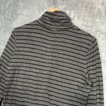 Athleta  Striped Turtleneck Long Sleeve Top Gray Black Size S Photo 3