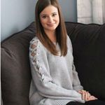 Anthropologie 💕SANCTURY - 💕 Lace Up Sleeve Pullover Sweater Grey Small S NWT Photo 2