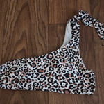SheIn  White black and brown leopard animal print one shoulder swim top Photo 0