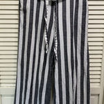 Cookies Wide Leg Cotton Crop Pants Size Large White/Black Tie Elastic Waist‎ Blue Photo 0