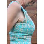 Chic 60s Turquoise/Tan Professional Office Work Bodycon Sleeveless Dress Size 8 Blue Photo 1