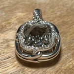 David Yurman Sterling Silver Diamond Prasiolite Labyrinth Enhancer Pendant Photo 3
