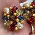 Liz Claiborne Vintage clip beaded faux pearl earrings Photo 5