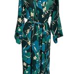 Vintage Judith Hart Robe Green Black Floral Print Size XS Photo 0