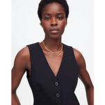 Madewell  Cutaway Black Long Vest Size 10 Minimalist Preppy Chic Euro Photo 7