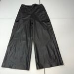 Ronny Kobo Wide Leg Cargo Pants faux leather black size 10 Photo 5