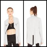 Terez ππ Light Gray Drape Jacket Asymmetrical Hem Photo 1