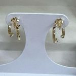 Exquisite Diamond Zircon 1β Gold Plated Hoops, 1.5 Photo 4