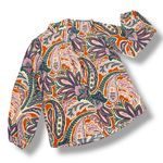 Tyler‎ Boe Maggie Paisley Print Silk Blouse Orange Multi Small Photo 13