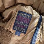 London Fog Vintage Black Gold Velvet Quilted Toggle Button Paisley Bird Jacket Photo 9