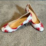Reindee Lusion White Red Splatter Transparent Block Mid Heel RoundToe Size 5 NEW Photo 8
