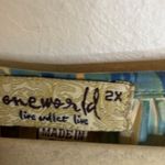 One World  Blouse Women's Size 2X Floral Embroidered Butterfly Pink Blue Photo 3