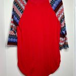 Oh Deer Lightweight Holiday Christmas Raglan Sweater Top Fair Isle Sleeves XL Jr Size undefined Photo 3