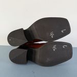 Gianni Bini Banks Crinkle Patent Leather Double Gore Square Toe Brown Booties Photo 8