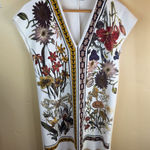 ZARA Mini Dress Size Small Rubberized Floral Print Shift Multicolor Spring Work Photo 0