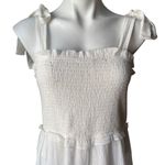 TALULAH  White Smocked Maxi Dress Shoulder Ties, Sz L Photo 6