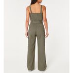 Hollister NWT Green Sleeveless Twill Wide Leg Cargo Jumpsuit Photo 1